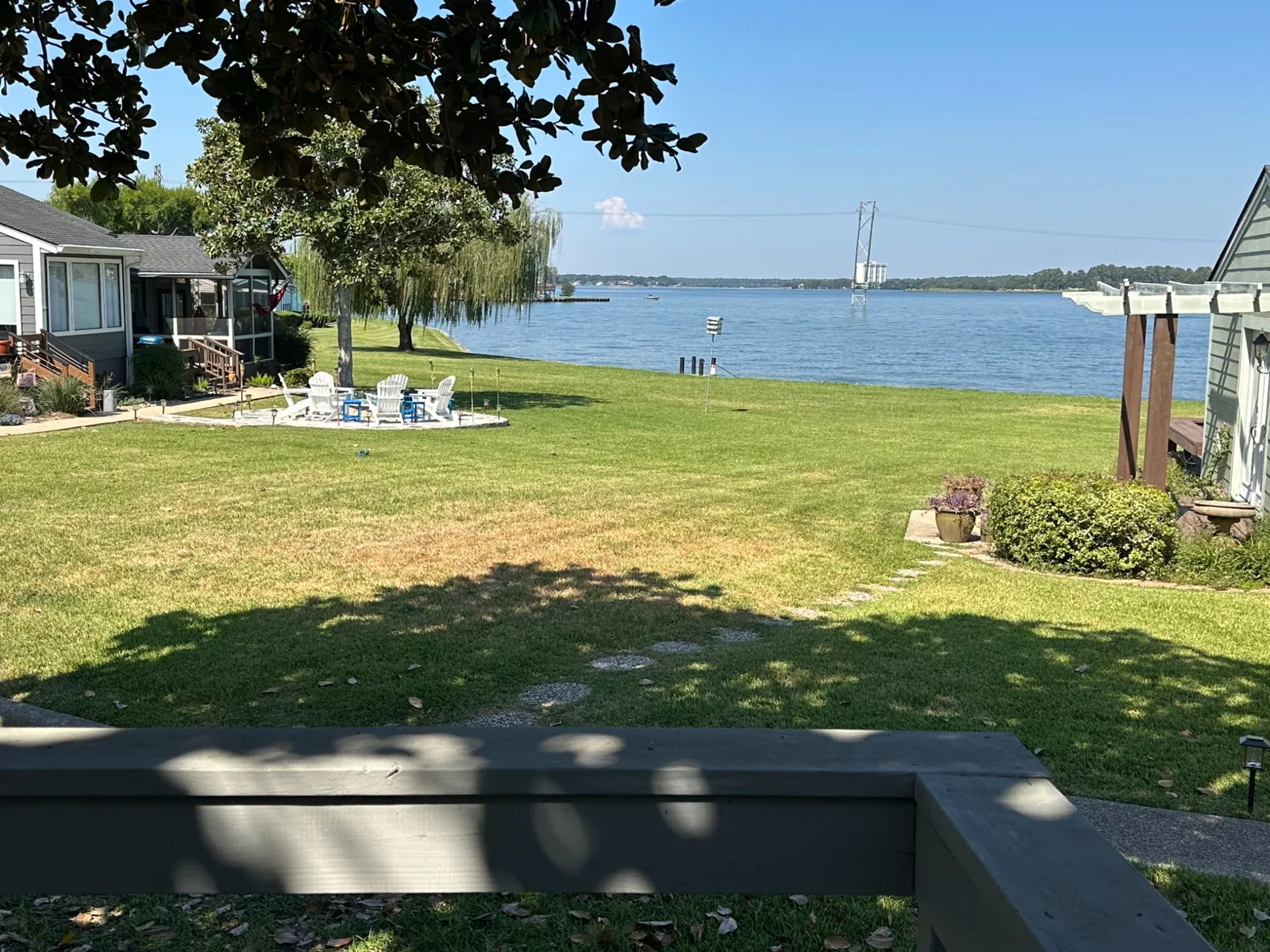 Lake Conroe view from the lawn near Casa Sunset
