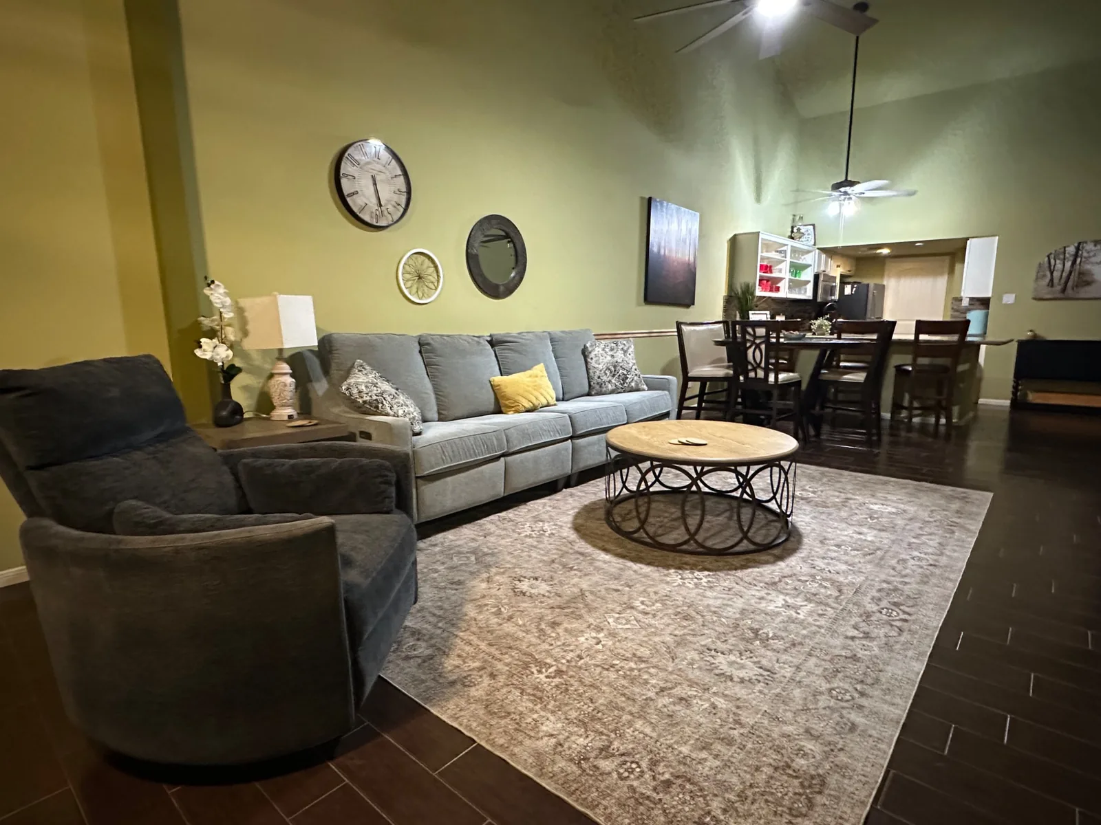 Open living room at Casa Sunset Lake Conroe